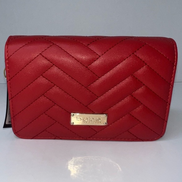 Bebe Sophia Quilted Small Cherry Red Crossbody Bag | NEW/NWT!!♥️♥️ - Picture 1 of 16